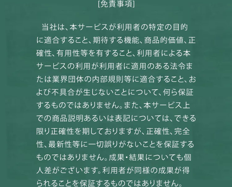免責事項